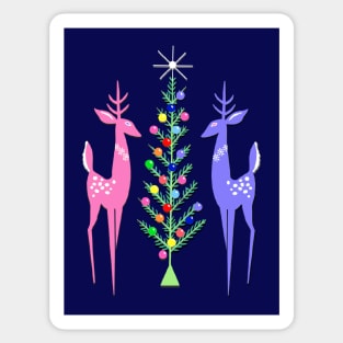 Vintage Reindeer Christmas Tree Sticker